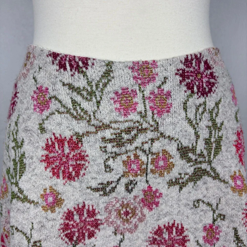 Anthropologie Cecilia Prado Meadowlark Sweater Skirt Size S Floral Texture Fairy